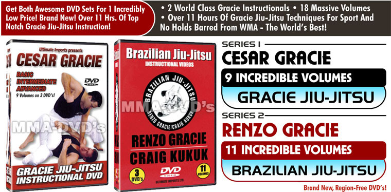 Cesar Gracie, Renzo Gracie, Gracie Jiu-Jitsu, Brazilian Jiu-Jitsu DVD Combo